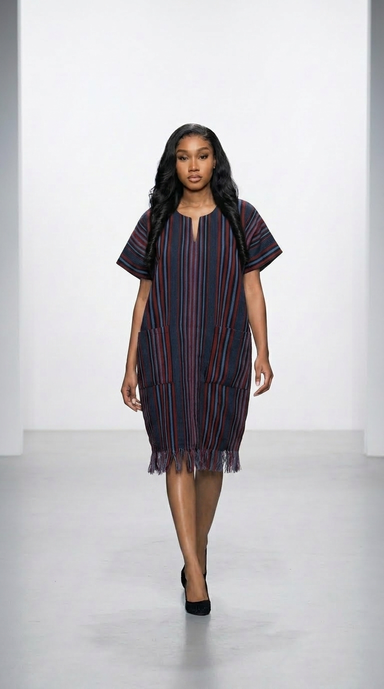 Midnight Fringe Dress
Hand-loomed cotton
